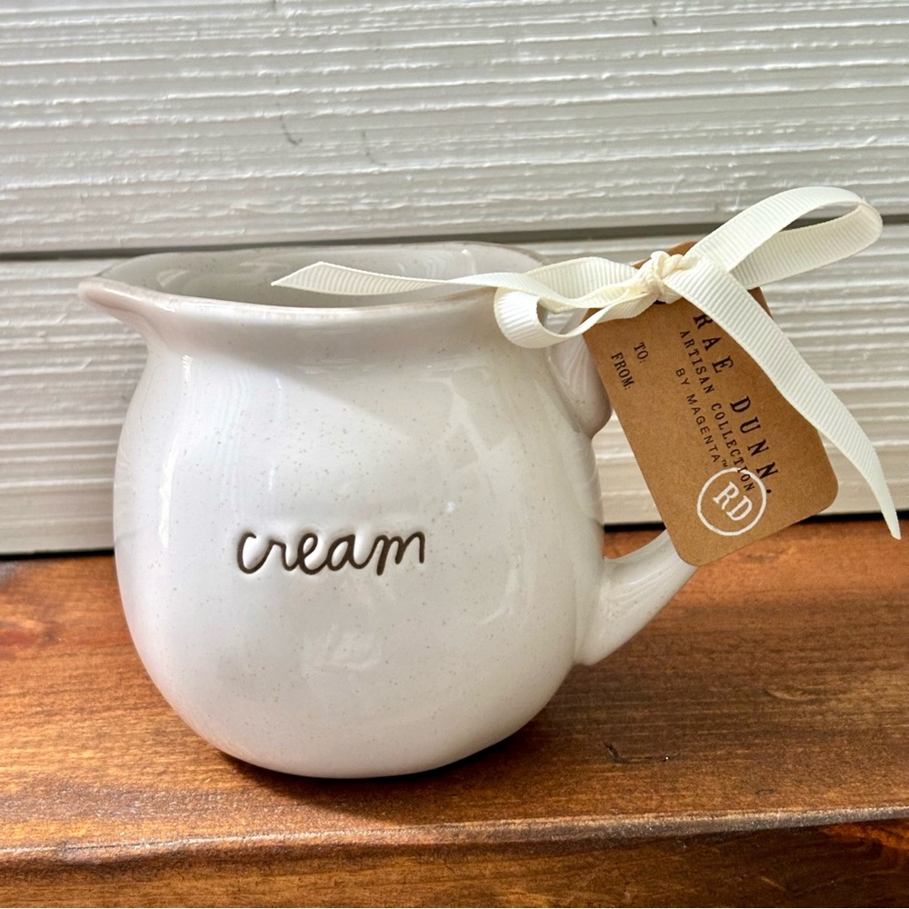 Rae Dunn‎ White Ceramic CREAM Jug NEW Farmhouse Coffee